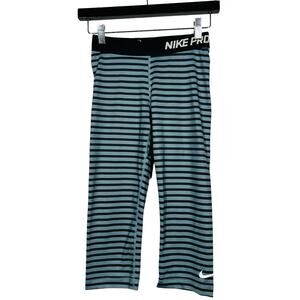 Nike Pro Leggings Striped Running Casual Sport Athletic Pant - S